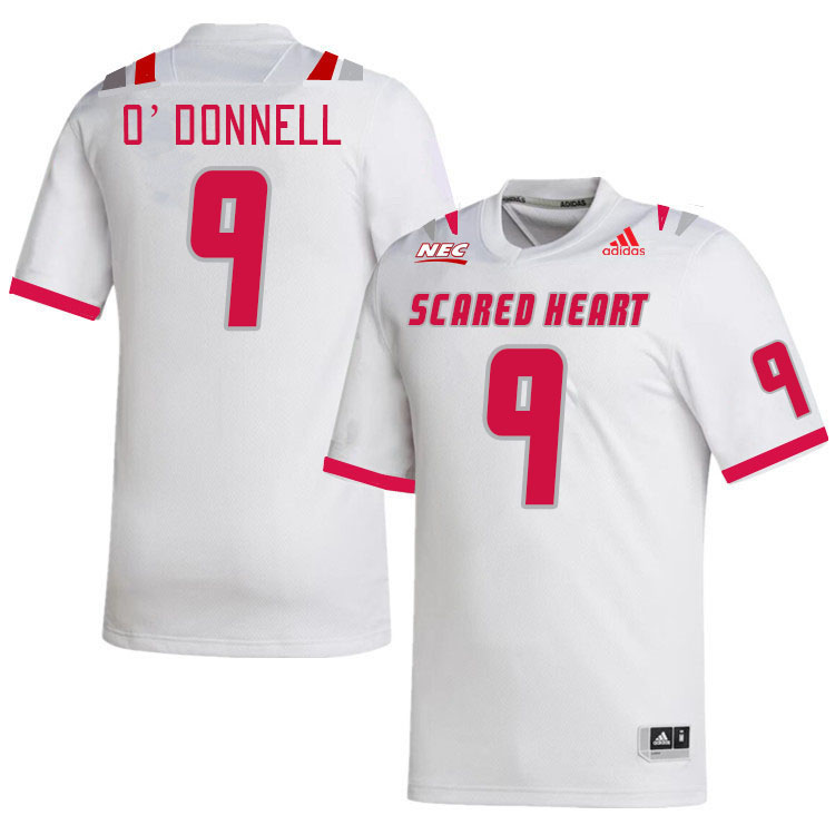 Men-Youth #9 Robert O'Donnell Scared Heart Pioneers 2023 College Football Jerseys Stitched-White